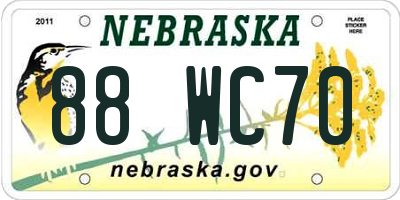 NE license plate 88WC70