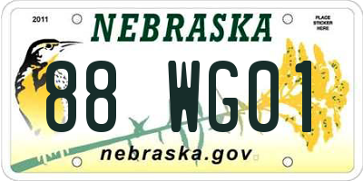 NE license plate 88WG01