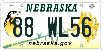 NE license plate 88WL56