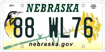 NE license plate 88WL76