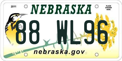 NE license plate 88WL96