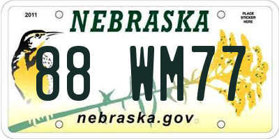 NE license plate 88WM77