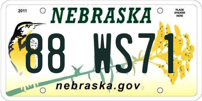 NE license plate 88WS71