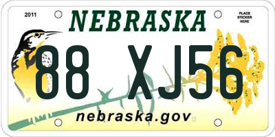 NE license plate 88XJ56