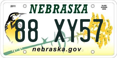 NE license plate 88XY57