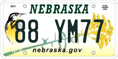 NE license plate 88YM77