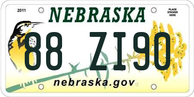 NE license plate 88ZI90
