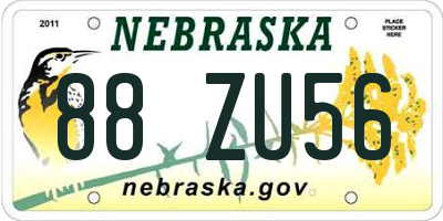NE license plate 88ZU56