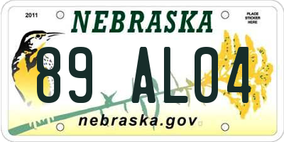 NE license plate 89AL04