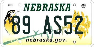 NE license plate 89AS52