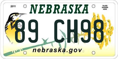 NE license plate 89CH98