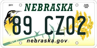 NE license plate 89CZ02