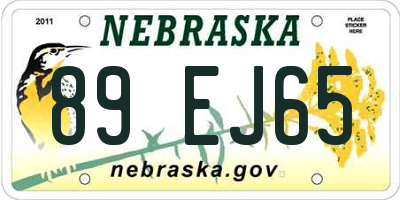 NE license plate 89EJ65