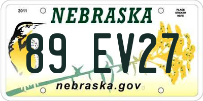 NE license plate 89EV27