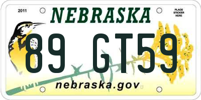 NE license plate 89GT59
