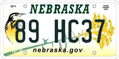 NE license plate 89HC37