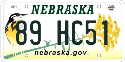 NE license plate 89HC51