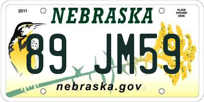 NE license plate 89JM59