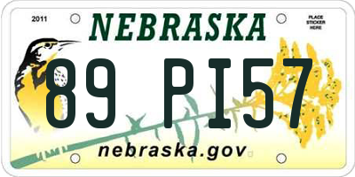 NE license plate 89PI57