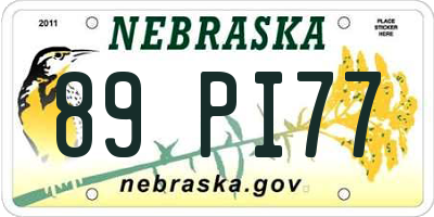 NE license plate 89PI77