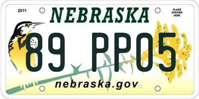 NE license plate 89PP05