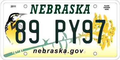 NE license plate 89PY97