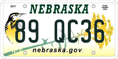 NE license plate 89QC36