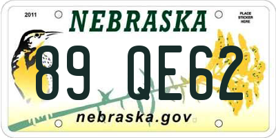 NE license plate 89QE62