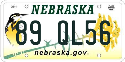 NE license plate 89QL56