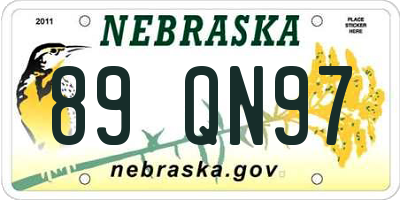 NE license plate 89QN97