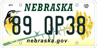 NE license plate 89QP38