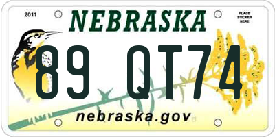NE license plate 89QT74