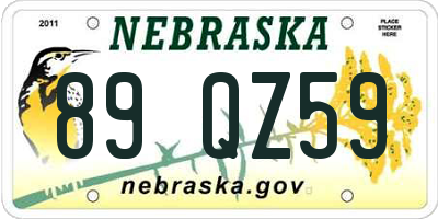 NE license plate 89QZ59