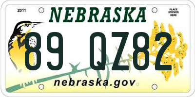 NE license plate 89QZ82