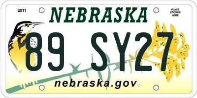 NE license plate 89SY27