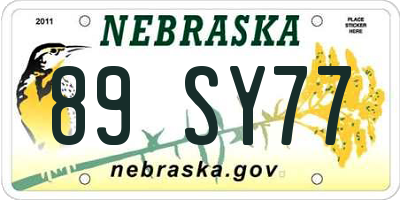 NE license plate 89SY77