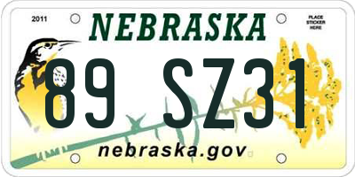 NE license plate 89SZ31