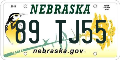 NE license plate 89TJ55