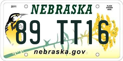 NE license plate 89TT16