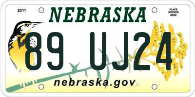 NE license plate 89UJ24