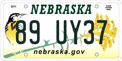 NE license plate 89UY37