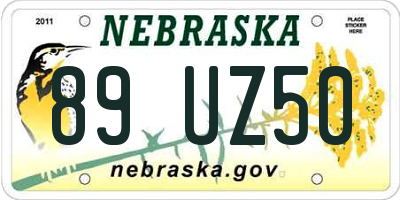 NE license plate 89UZ50