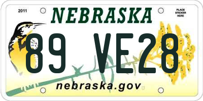 NE license plate 89VE28