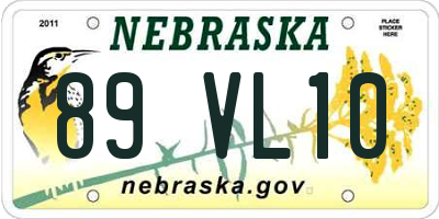 NE license plate 89VL10