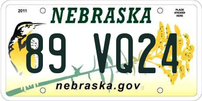 NE license plate 89VQ24