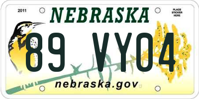 NE license plate 89VY04