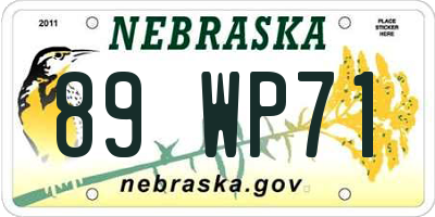 NE license plate 89WP71