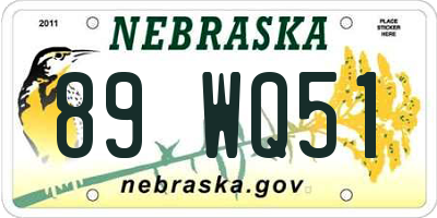 NE license plate 89WQ51