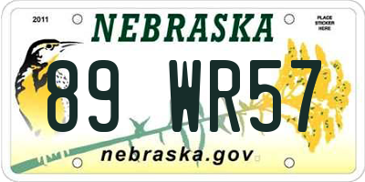NE license plate 89WR57
