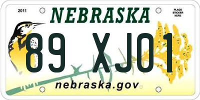 NE license plate 89XJ01